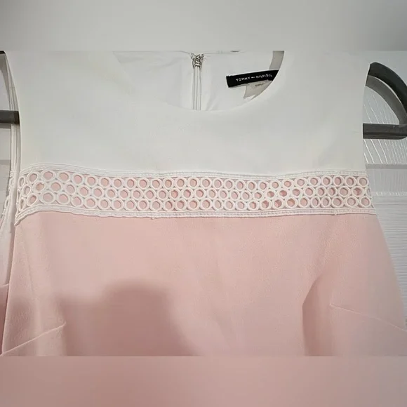 Tommy Hilfiger color block scuba asymmetrical sheath dress size 2 - Picture 5 of 8